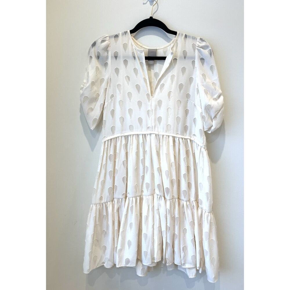 Puff-sleeved dress - White H&M Size 0